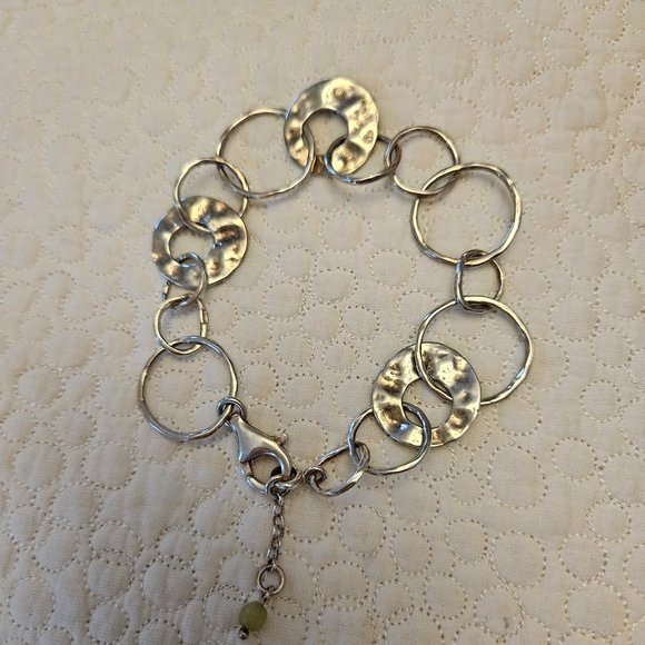 Silpada sterling silver bracelet with jade accent - Picture 2 of 3